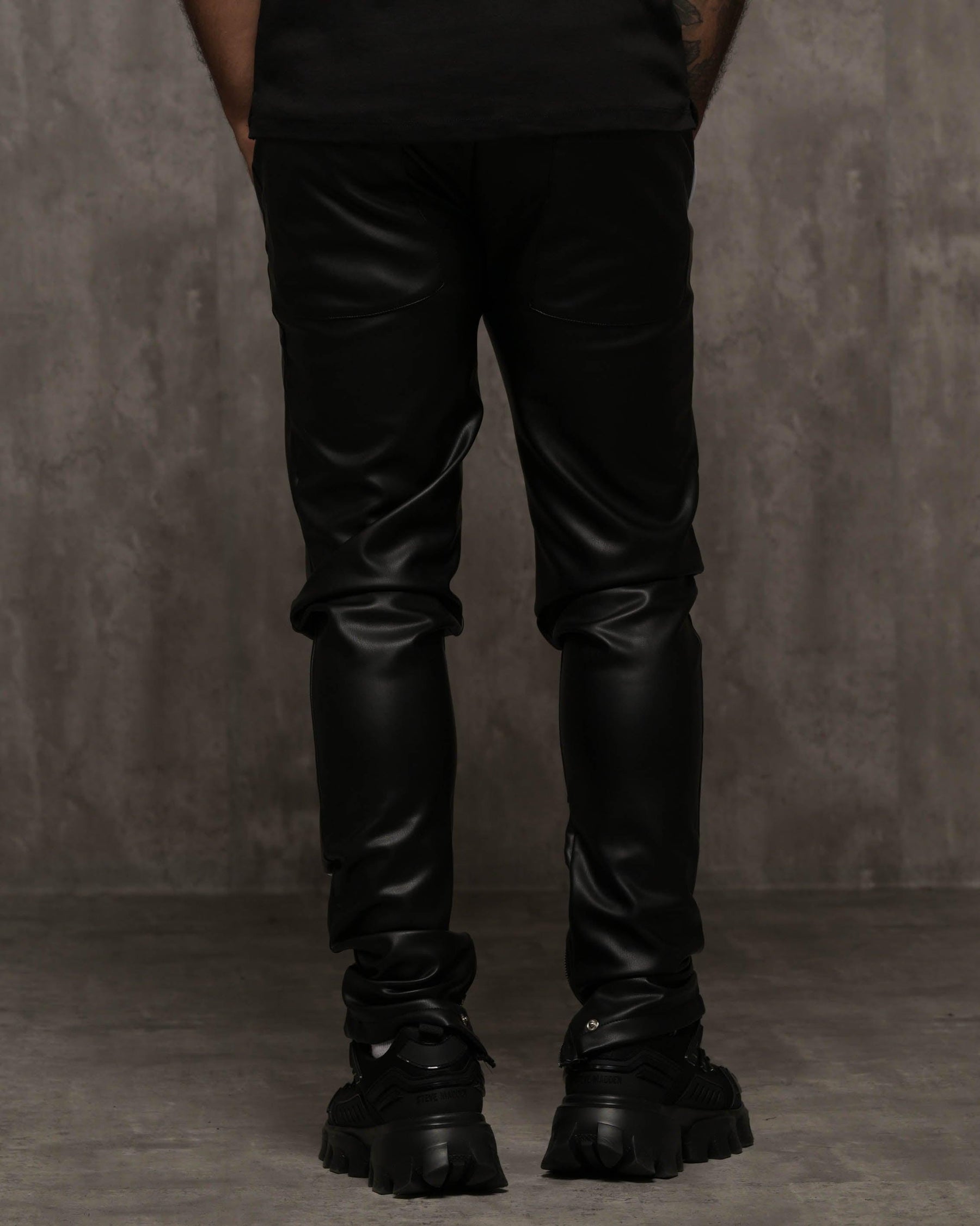 Vegan Leather Panel Pants - Milano Di Rouge