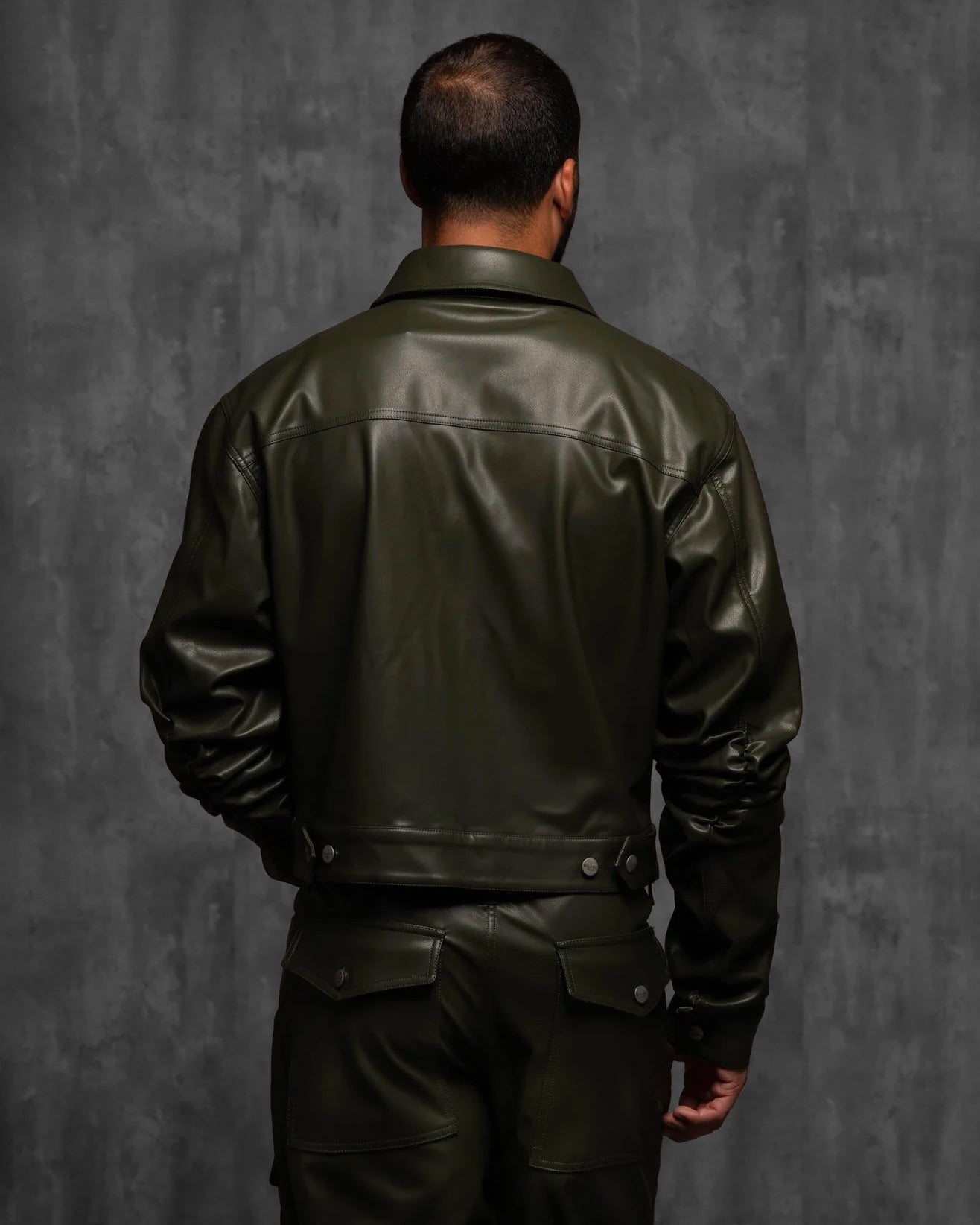 Vegan Leather Alexander Ruched Jacket