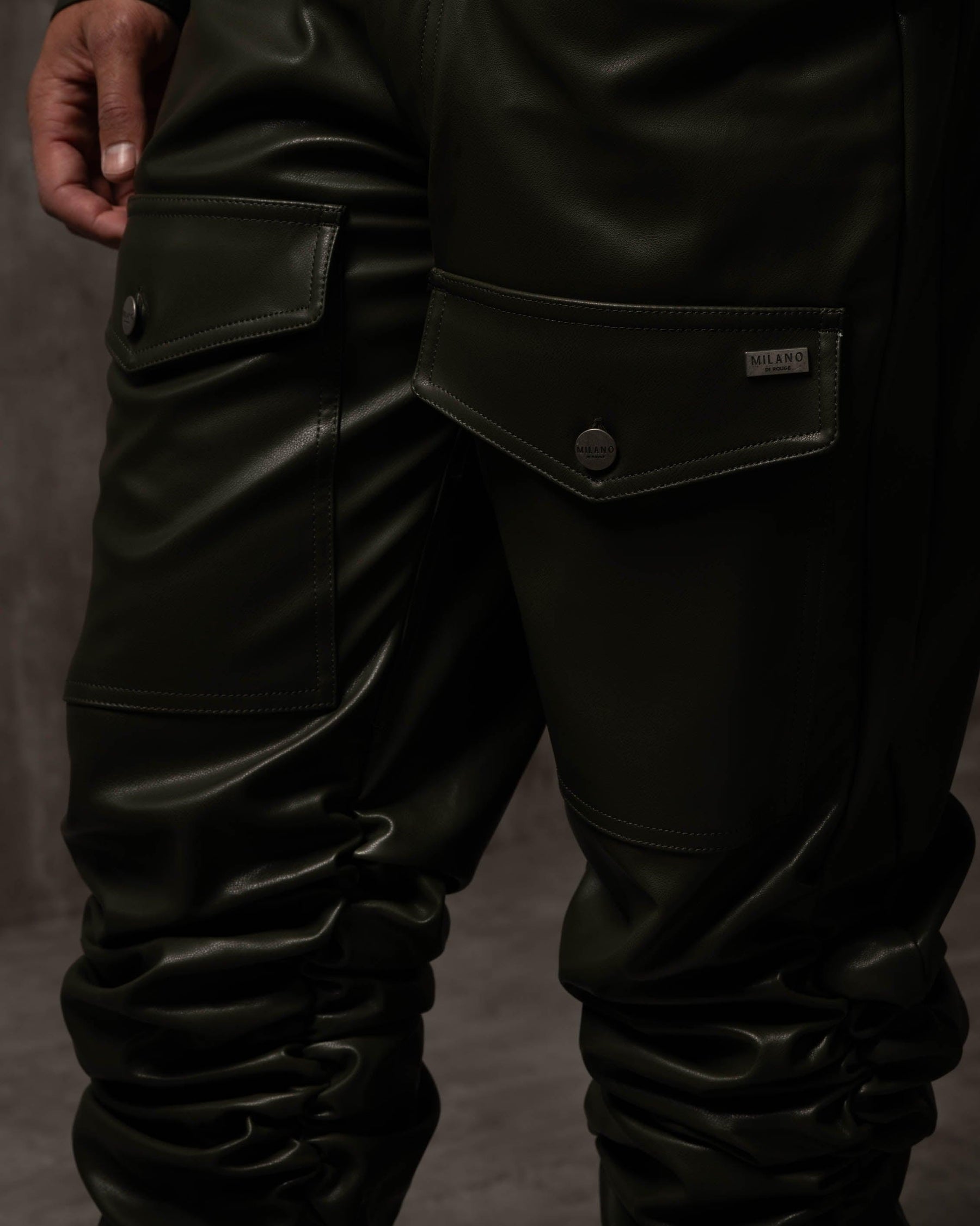Vegan Leather Alexander Ruched Pant - Milano Di Rouge