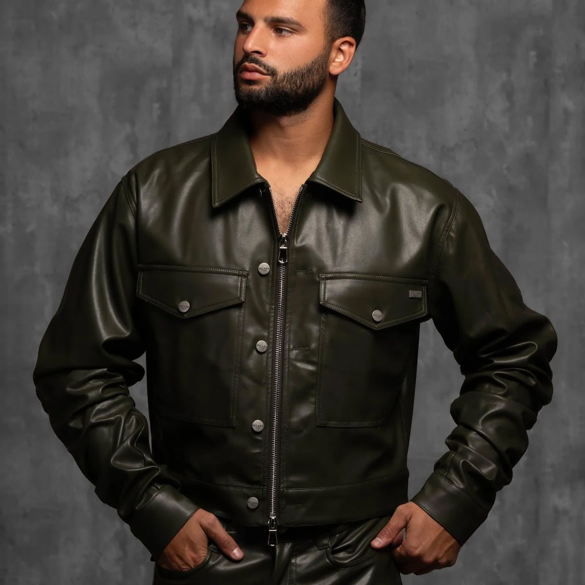 Vegan Leather Alexander Ruched Jacket