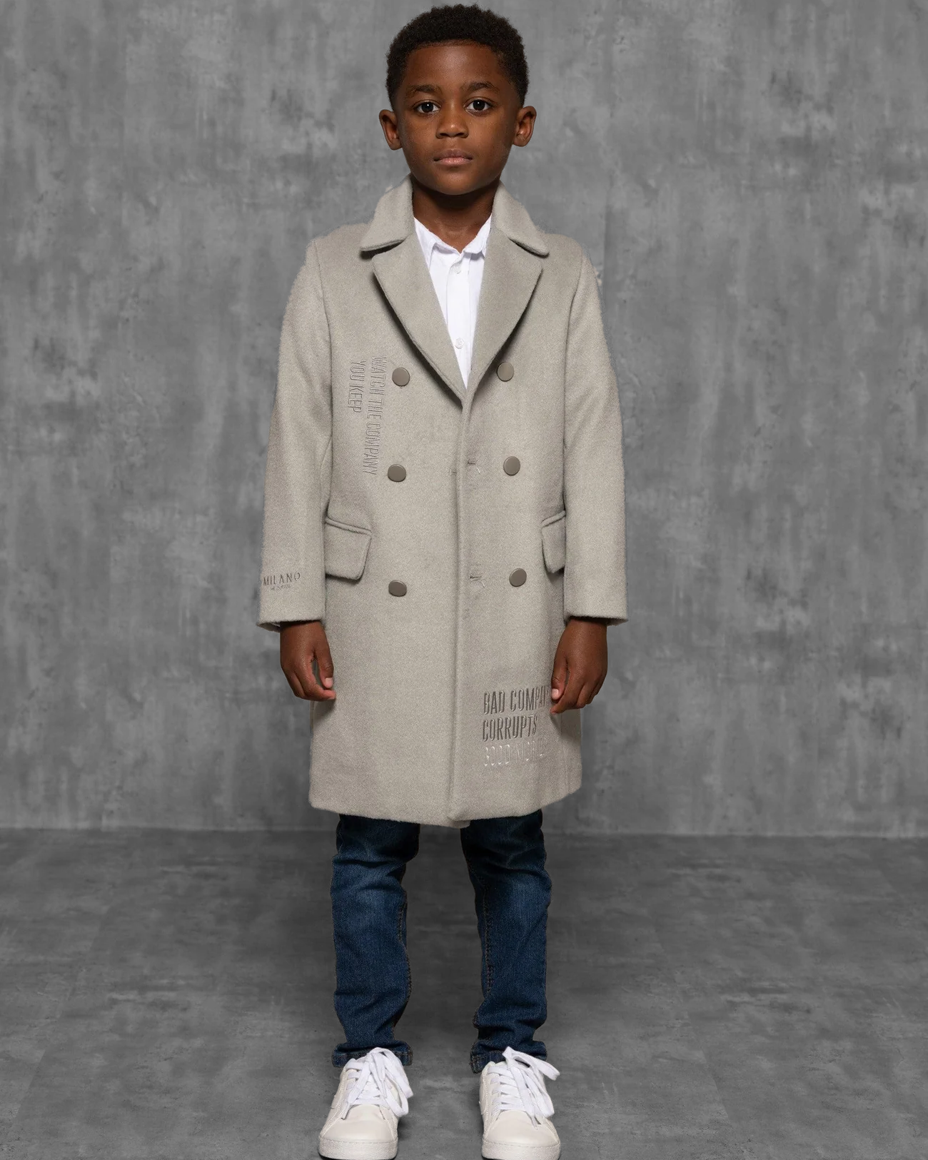 Boys grey trench best sale coat