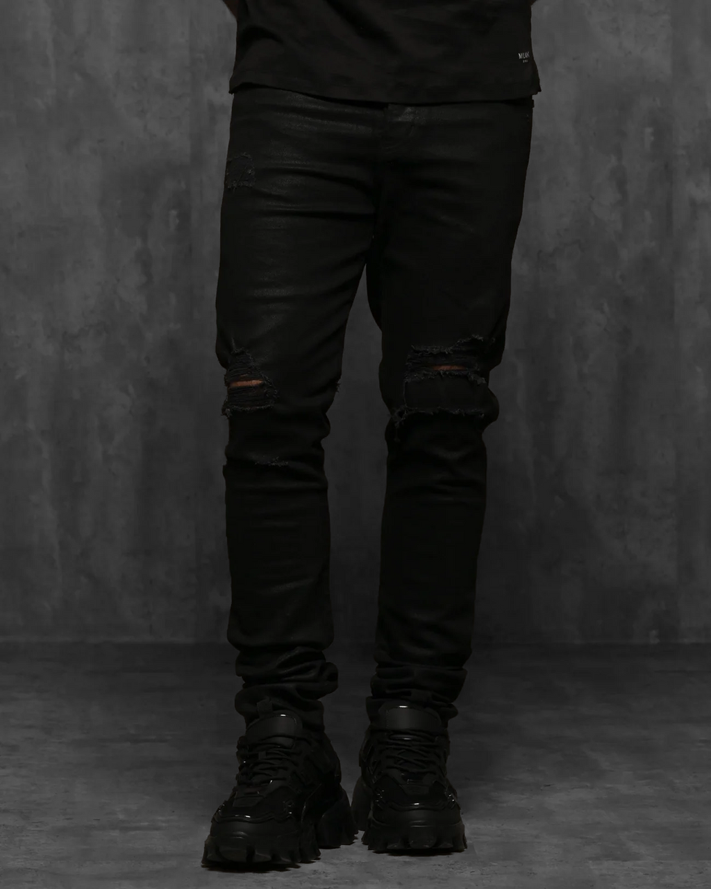 Wax fashion denim jeans mens