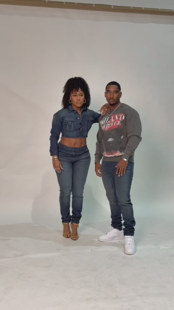 Martian Italian Denim Crop Jacket